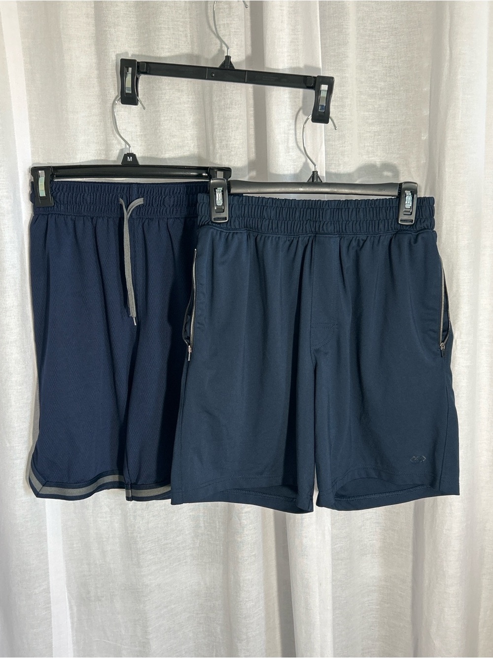 [2 PACK] Spalding & Leg3nd Men's Navy Athletic Shorts with Elastic Waist